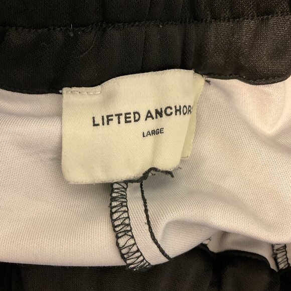 Lifted Anchors Track Pants Men's L Black White Cream Palm Tree Print Elastic Tie - Picture 14 of 14